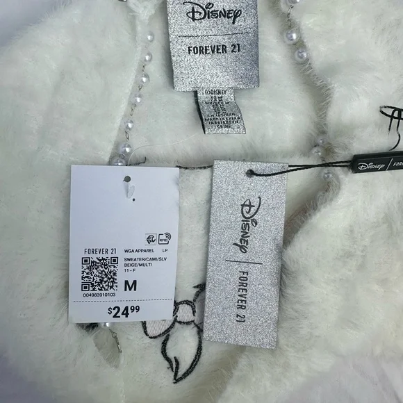 Disney x Forever 21 Marie Faux Fur Pearl Strap Top – Size M (NWT) - Picture 9 of 9